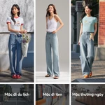 Semir Mềm Denim Quần Nữ Co Giãn Eo Quần Dài Vintage Mùa Hè Thịt-Covering Giảm Béo Thoáng Mát Quần Ống Rộng Hợp Thời Trang — ảnh 4