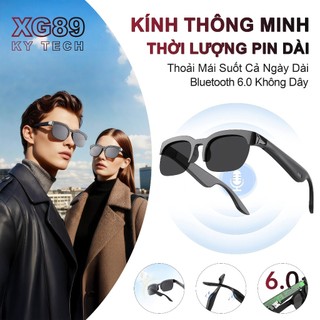 XG89 Kính Thông Minh Mẫu Mới Nhất, Âm thanh HiFi sống động, Công nghệ Bluetooth 6.0 mới nhất, Kính râm chống tia UV, Nghe nhạc hay gọi điện khi tập thể thao đều OK, Chống nước IPX4