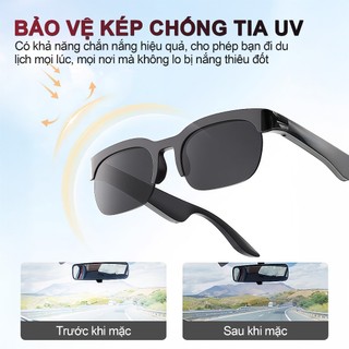 XG89 Kính Thông Minh Mẫu Mới Nhất, Âm thanh HiFi sống động, Công nghệ Bluetooth 6.0 mới nhất, Kính râm chống tia UV, Nghe nhạc hay gọi điện khi tập thể thao đều OK, Chống nước IPX4