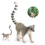 Trẻ Em Mô Phỏng Động Vật Hoang Dã Mô Hình Đồ Chơi Chắc Chắn Vòng-Tailed Lemur Primate Nhận Thức Quà Tặng Đồ Trang Trí