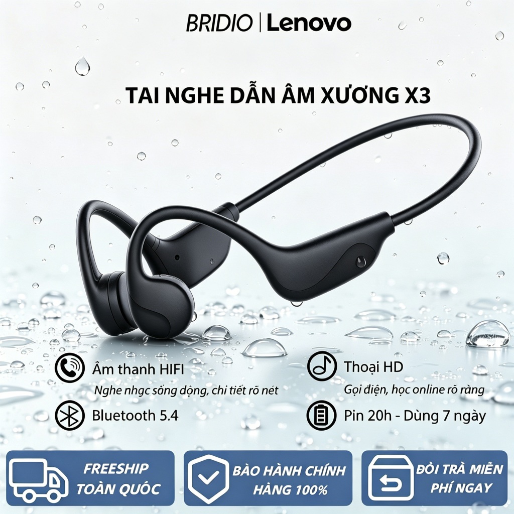 Tai Nghe Bluetooth BRIDIO X3 Tai Nghe Dẫn Âm Xương Thời Trang Học Sinh ...