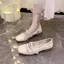 phong cách Hàn Quốc Dép sandal nữ đăng ten lưới đế bằng đế mềm mẫu hot