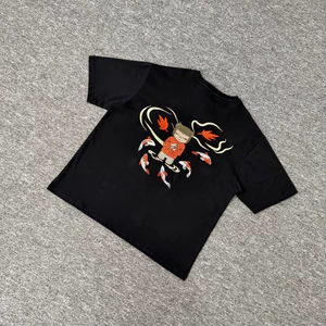 Cá Koi Thêu Đen Áo Nam Quá Khổ Tay Ngắn Cotton Thường Ngày Tee