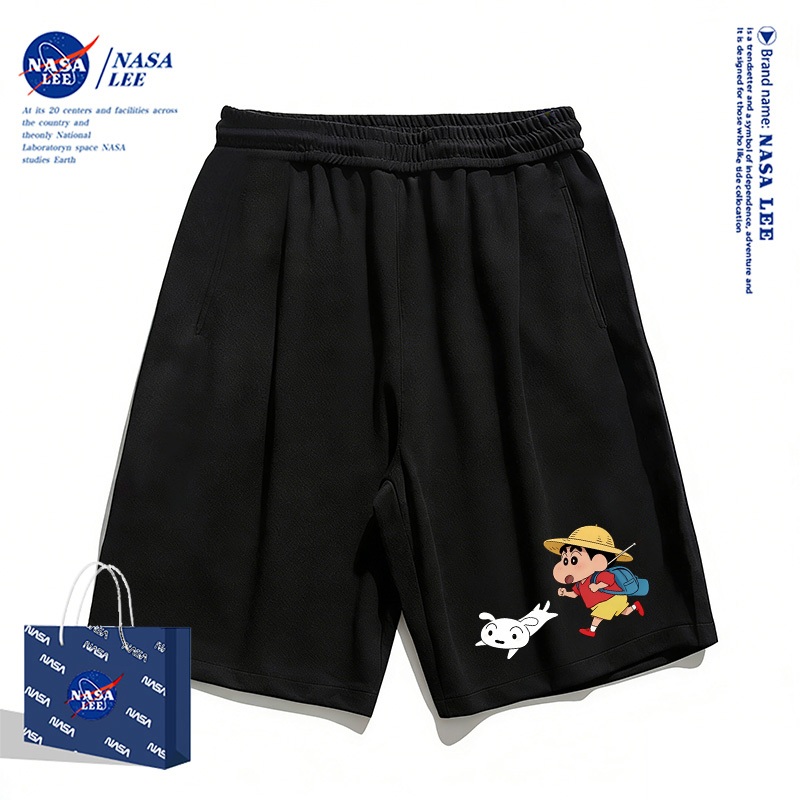 [Giao hàng trong ngày] Quần short thông thường màu đen dành cho trẻ em NASA 2026 Phim hoạt hình mùa hè Họa tiết Shin-Chan Bé trai Bé gái Đáy thoáng khí