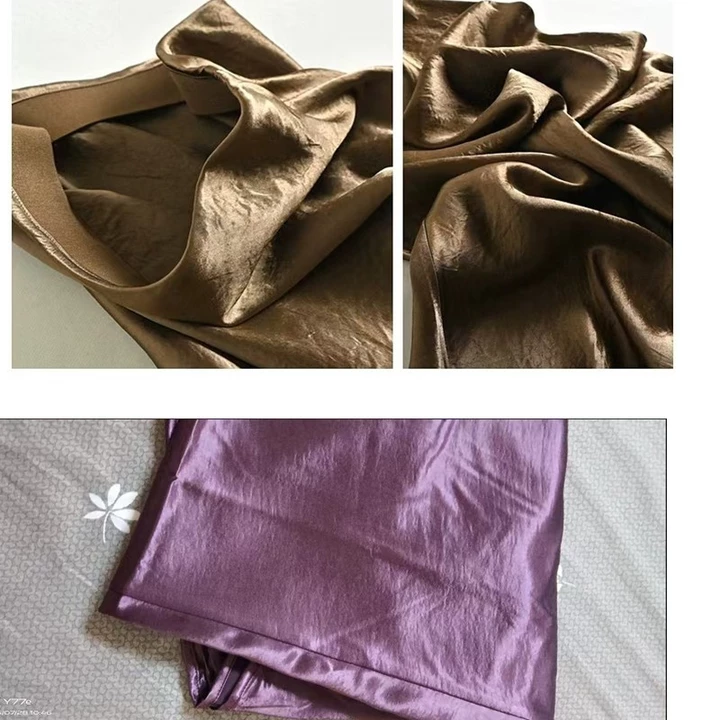 Váy dài satin axetat kiểu mới, váy nửa người, váy đuôi cá, váy đuôi cá, váy đuôi cá, váy thắt lưng, váy xẻ tà, váy dài Hàn Quốc, váy thường ngày.