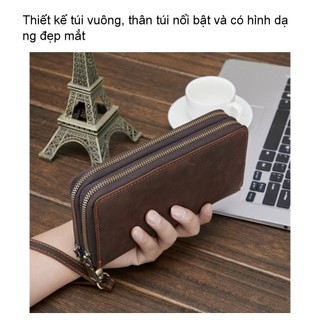 Hàng sẵn có Vận chuyển nhanh Ví da nam thật Ví da ngựa điên Ví dài Retro Ví đựng tiền xu Da bò Ví ly hợp Cảm giác cao cấp 02 Cảm giác cao cấp 02 Cảm giác cao cấp 02