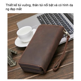 Hàng sẵn có Vận chuyển nhanh Ví da nam thật Ví da ngựa điên Ví dài Retro Ví đựng tiền xu Da bò Ví ly hợp Cảm giác cao cấp 02 Cảm giác cao cấp 02 Cảm giác cao cấp 02