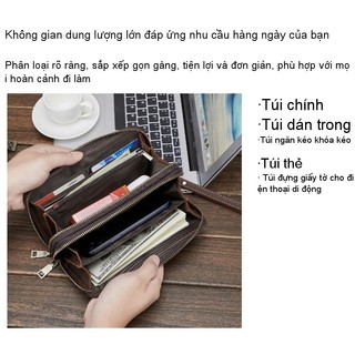Hàng sẵn có Vận chuyển nhanh Ví da nam thật Ví da ngựa điên Ví dài Retro Ví đựng tiền xu Da bò Ví ly hợp Cảm giác cao cấp 02 Cảm giác cao cấp 02 Cảm giác cao cấp 02