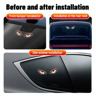 Thoáng Mát Demon Eye Ánh Sáng Xung Quanh Chạy Bằng Năng Lượng Mặt Trời Thở Neon Đèn Trang Trí Xe Phía Sau Kính Chắn Gió Khí Quyển Đèn Xe Hơi Phụ Kiện