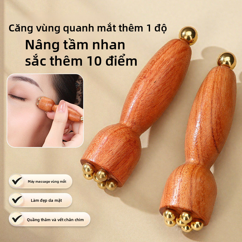 Con lăn massage mặt 6 hạt đồng giúp giảm bọng mắt và cải thiện nếp nhăn trên da