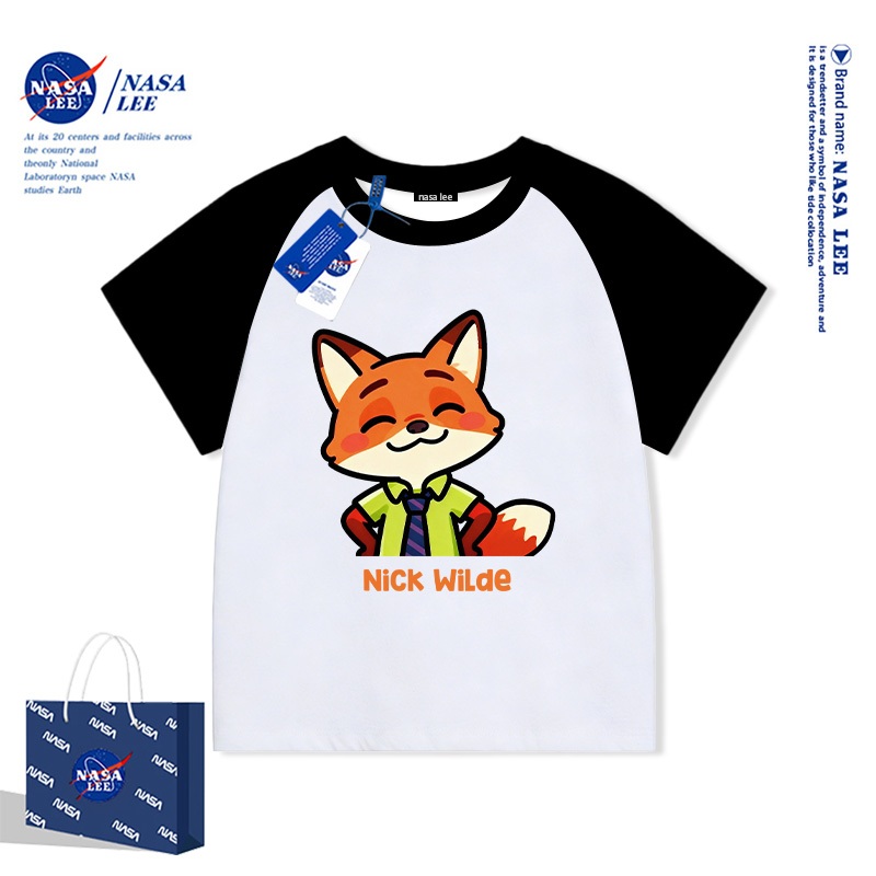 Áo Thun Bé Trai Zootopia Nhân Vật Nick - Màu Sắc Rực Rỡ, Form Rộng Thoải Mái