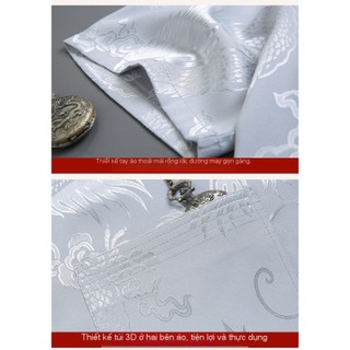 Hàng sẵn có - Vận chuyển nhanh: Áo tang suit nam Ice Silk tay ngắn, phù hợp mùa hè cho người lớn tuổi.