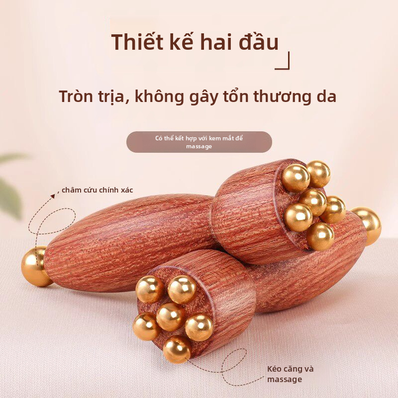 Con lăn massage mặt 6 hạt đồng giúp giảm quầng thâm và hỗ trợ săn chắc da mặt hiệu quả