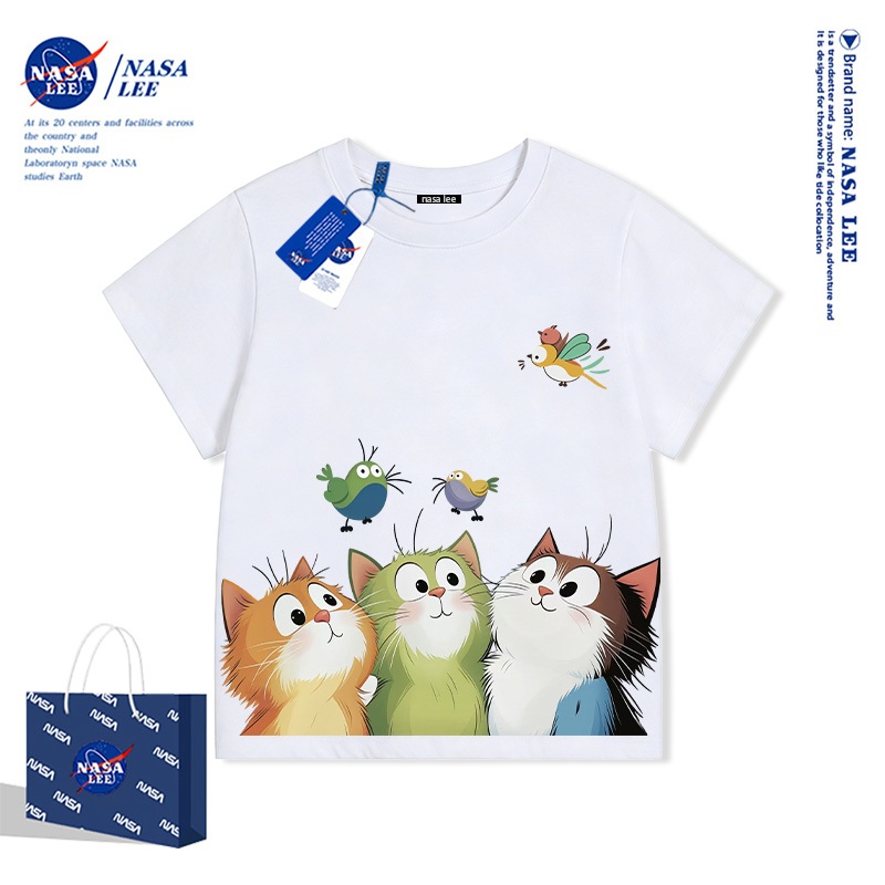 Áo Thun NASA Mèo Đuổi Bướm - Màu Sắc Rực Rỡ, Form Rộng Cute, Áo Unisex Thoải Mái