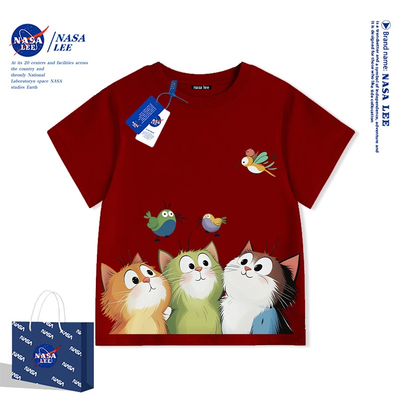 Áo Thun NASA Mèo Đuổi Bướm - Màu Sắc Rực Rỡ, Form Rộng Cute, Áo Unisex Thoải Mái