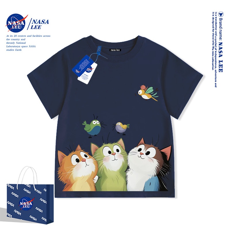 Áo Thun NASA Mèo Đuổi Bướm - Màu Sắc Rực Rỡ, Form Rộng Cute, Áo Unisex Thoải Mái