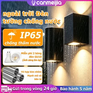 Đèn tường ngoài trời LED chống nước CANMEIJIA IP65, bóng GU10 thay thế, đèn chiếu sáng dưới hiên/sân vườn, trang trí nội thất