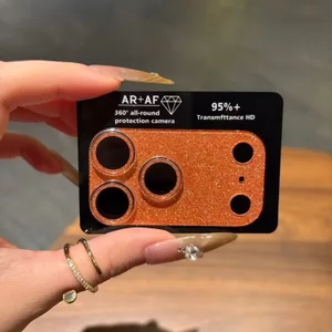 Bảo vệ ống kính máy ảnh mạ điện lấp lánh đầy sao cho iPhone 17 Pro Max / 17 Pro, 360° Thiết kế giáp phủ toàn diện, Lớp phủ AR + AF, Phong cách hợp thời trang Bling Bling Bling, Bảo vệ ống kính tất cả trong một