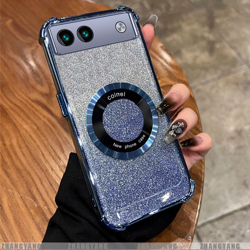 Ốp Lưng Cho Google Pixel 7 Pixel 7A Pixel 7 Pro Mạ Điện Bốn Góc Chống Rơi Bột flash Vỏ Điện Thoại Hút Từ Tính Thẩm Mỹ Thiết Kế Mới TPU Mềm Case