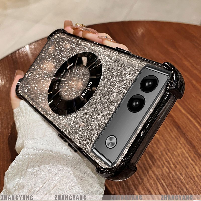 Ốp Lưng Cho Google Pixel 7 Pixel 7A Pixel 7 Pro Mạ Điện Bốn Góc Chống Rơi Bột flash Vỏ Điện Thoại Hút Từ Tính Thẩm Mỹ Thiết Kế Mới TPU Mềm Case