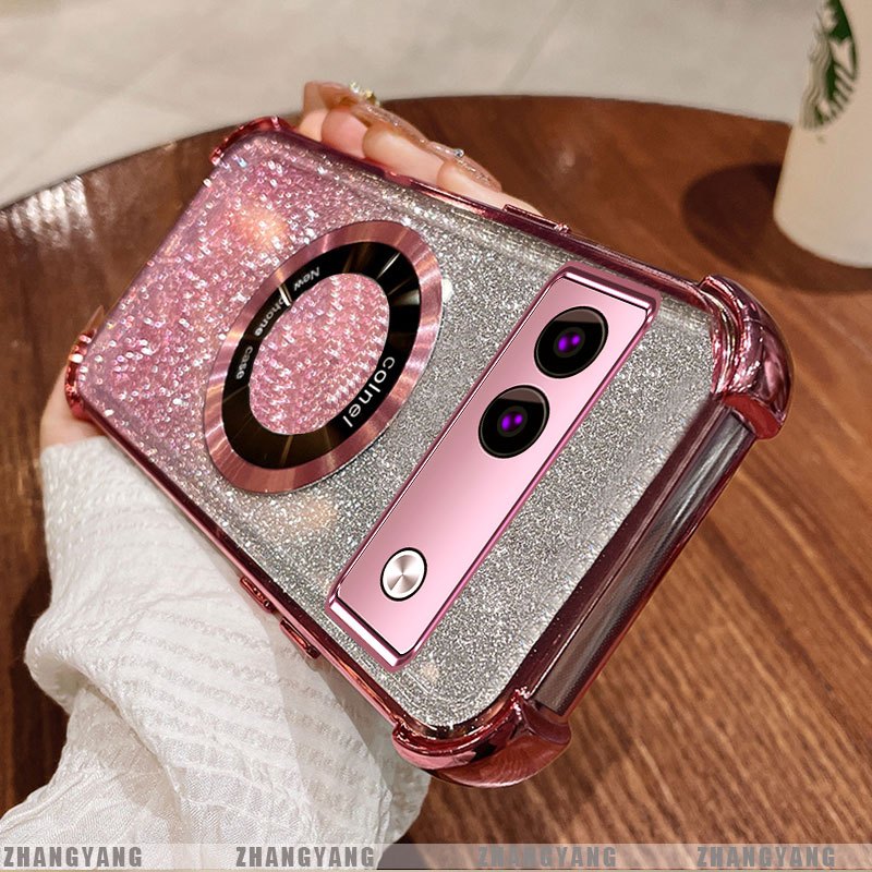 Ốp Lưng Cho Google Pixel 9 Pixel 9A Pixel 9 Pro XL Mạ Điện Bốn Góc Chống Rơi Bột flash Vỏ Điện Thoại Hút Từ Tính Thẩm Mỹ Thiết Kế Mới TPU Mềm Case