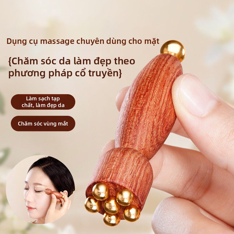 Con lăn massage mặt 6 hạt đồng giúp giảm quầng thâm và hỗ trợ săn chắc da mặt hiệu quả