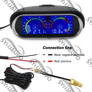 2 Trong 1 LCD Kỹ Thuật Số Xe Tải Xe Tải Nhiệt Độ Nước Đo Temperatura Moto + Vôn Kế Vôn Kế Vôn Kế 12V 24V