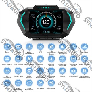 P24 OBD + GPS HUD Đầu Xe Ô Tô Hiển Thị Đồng Hồ Tốc Độ Nhiệt Độ Nước Nhiên Liệu Mức Dầu Báo Chí Tiêu Thụ Độ Dốc Đồng Hồ Phụ Kiện Xe Hơi