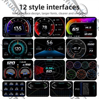 P24 OBD + GPS HUD Đầu Xe Ô Tô Hiển Thị Đồng Hồ Tốc Độ Nhiệt Độ Nước Nhiên Liệu Mức Dầu Báo Chí Tiêu Thụ Độ Dốc Đồng Hồ Phụ Kiện Xe Hơi