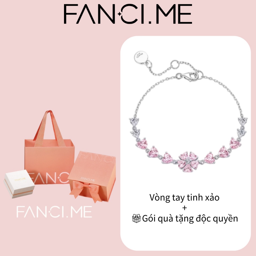 FANCIME "Peach Blossom”Lắc tay bạc nữ-Vòng tay nữ-Bracelet-S925-Lấp lánh-Silver-Bạc 925-Charm-Ngày lễ-Kỷ niệm-Đám cưới-Tụ họp-Hẹn hò-Quà tặng cho cô ấy-Cho bản thân-Cho bạn bè-Cho bạn thân-Cho gia đình