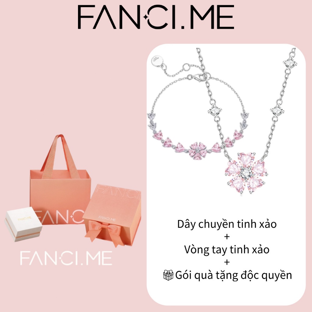 FANCIME "Peach Blossom”Lắc tay bạc nữ-Vòng tay nữ-Bracelet-S925-Lấp lánh-Silver-Bạc 925-Charm-Ngày lễ-Kỷ niệm-Đám cưới-Tụ họp-Hẹn hò-Quà tặng cho cô ấy-Cho bản thân-Cho bạn bè-Cho bạn thân-Cho gia đình
