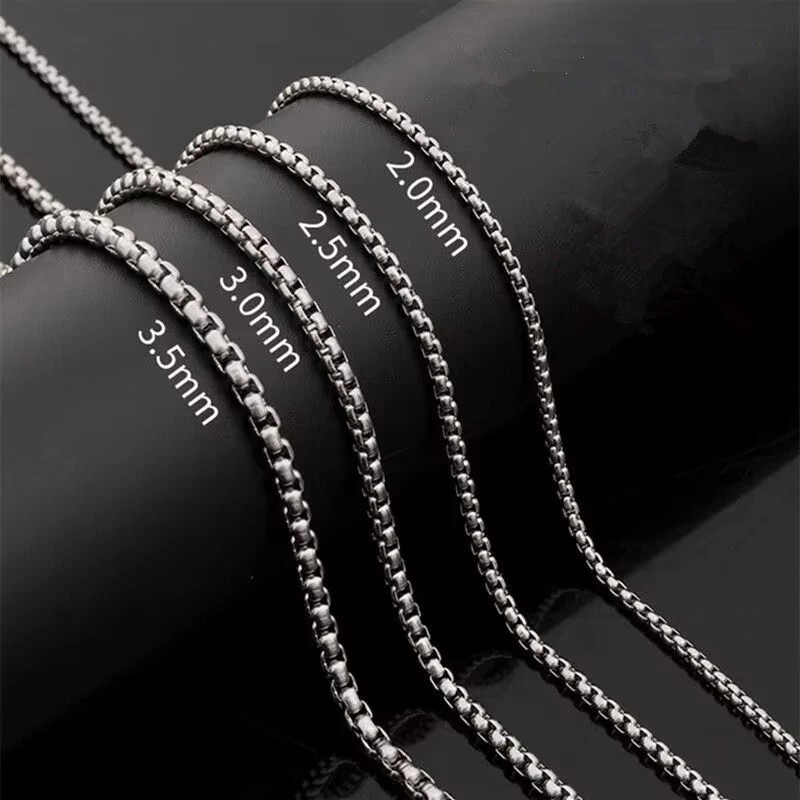 Vòng cổ hạt vuông đa năng phong cách Jackson W, vòng cổ bằng thép không gỉ, nam và cặp đôi, thời trang nữ, vòng cổ ngọc trai vuông bằng thép titan nam nữ, áo len cha