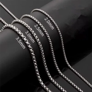 Vòng cổ hạt vuông đa năng phong cách Jackson W, vòng cổ bằng thép không gỉ, nam và cặp đôi, thời trang nữ, vòng cổ ngọc trai vuông bằng thép titan nam nữ, áo len cha