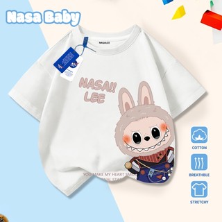 Áo thun NASA thỏ dễ thương cho nam nữ và trẻ em, tay ngắn thoáng mát mùa hè, giao hàng trong 24 giờ.