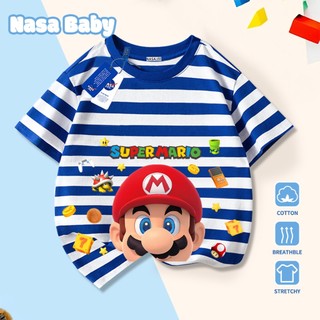 Áo thun NASA và Mario cho nam, nữ, trẻ em, tay ngắn thoáng mát mùa hè, giao hàng trong 24 giờ.