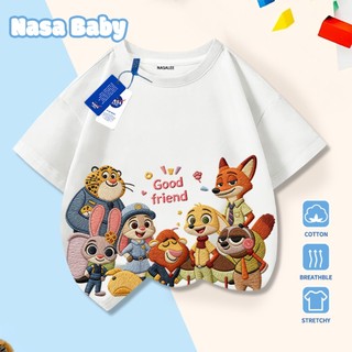 Áo thun NASA bằng cotton cho nam nữ và trẻ em, tay ngắn thoáng mát mùa hè, giao hàng trong 24 giờ.