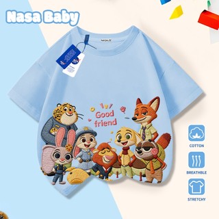Áo thun NASA bằng cotton cho nam nữ và trẻ em, tay ngắn thoáng mát mùa hè, giao hàng trong 24 giờ.