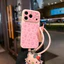 Ốp lưng cứng có dây buộc Hello Kitty toàn màn hình tương thích cho iPhone 13 pro max 14 pro max 15 pro max 16 pro max 17pro max