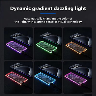 10Gbps M.2 NVME NGFF SATA Giao thức kép SSD Ốp lưng RGB Light PCIe SSD Vỏ USB3.2 Gan2 Type-C Hộp đĩa cứng trong suốt