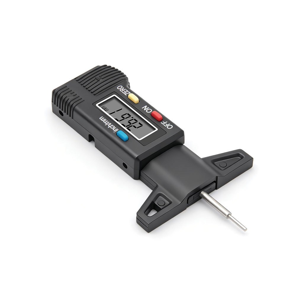 Máy đo độ sâu LCD kỹ thuật số 25.4mm Máy đo độ sâu lốp xe ô tô Máy đo độ sâu Caliper Dụng cụ đo phát hiện mài mòn lốp