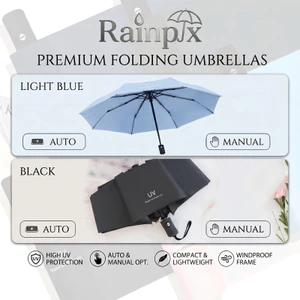 RainPix Thời Trang Tự Động Có Thể Gập Lại Ô Tự Động Mở Đóng Một Tay Ô Chống Gió Payung Lipat Hujan