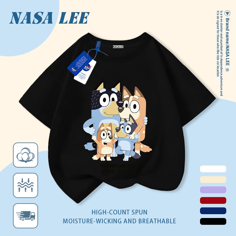 [Giao hàng trong ngày] Áo thun Cotton thoáng khí màu trắng cho trẻ em của NASA Plui In hình hợp thời trang bé trai 3-16 tuổi bé gái tay ngắn thông thường 3