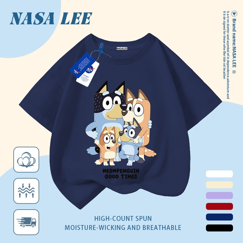 [Giao hàng trong ngày] Áo thun Cotton thoáng khí màu trắng cho trẻ em của NASA Plui In hình hợp thời trang bé trai 3-16 tuổi bé gái tay ngắn thông thường 3