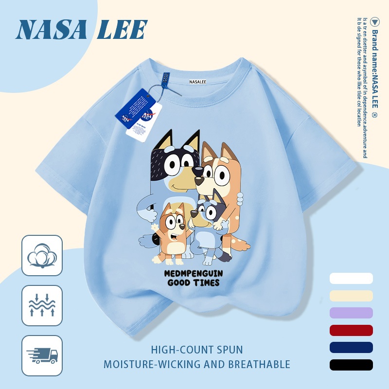 [Giao hàng trong ngày] Áo thun Cotton thoáng khí màu trắng cho trẻ em của NASA Plui In hình hợp thời trang bé trai 3-16 tuổi bé gái tay ngắn thông thường 3