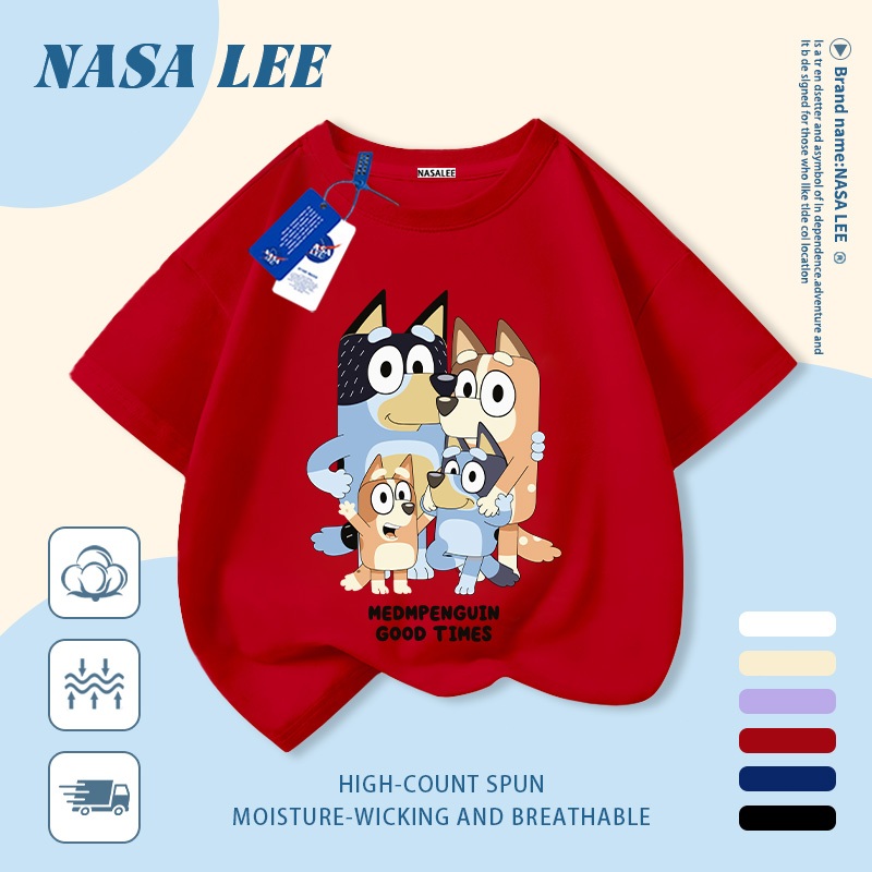 [Giao hàng trong ngày] Áo thun Cotton thoáng khí màu trắng cho trẻ em của NASA Plui In hình hợp thời trang bé trai 3-16 tuổi bé gái tay ngắn thông thường 3