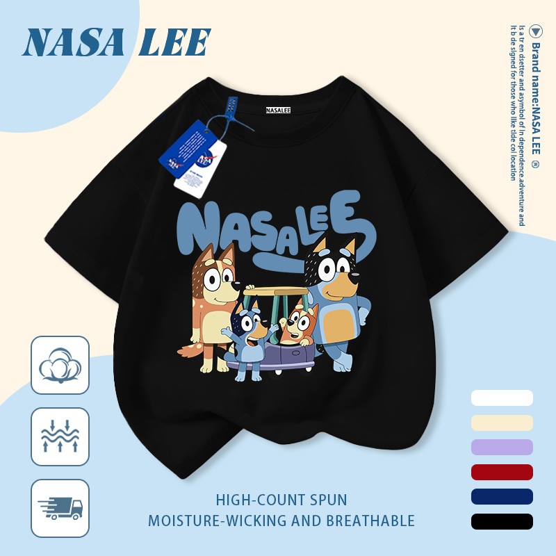 [Giao hàng trong ngày] Áo thun Cotton thoáng khí màu trắng cho trẻ em của NASA Plui In hình hợp thời trang bé trai 3-16 tuổi bé gái tay ngắn thông thường 4
