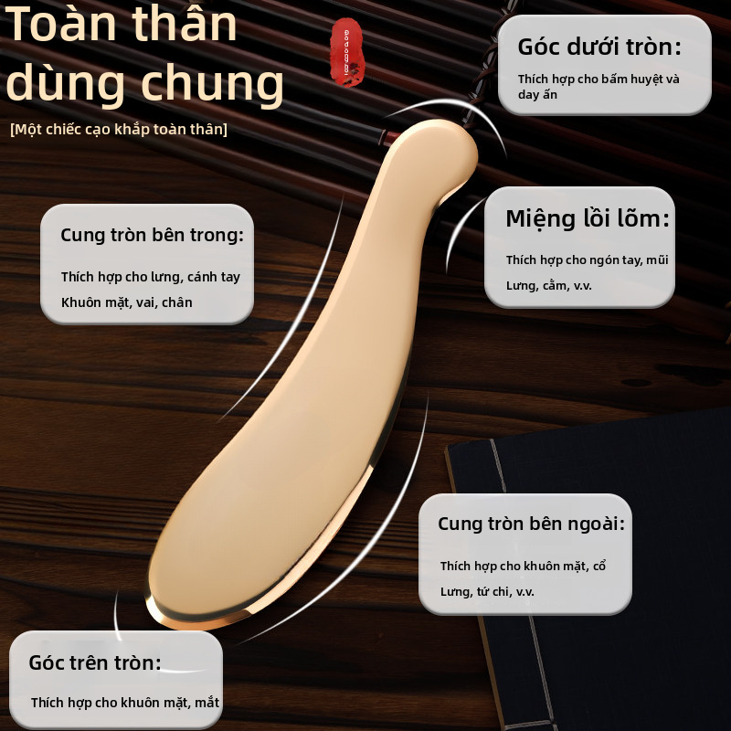 ất Cả Đồng Tấm Cạo Ban Chính Hãng Đồng Nguyên Chất Làm Toàn Thân Đa Năng Hộ Gia Đình Hổ Talisman Cạo Bianstone Lưng Cột Sống Cổ Tử Cung De