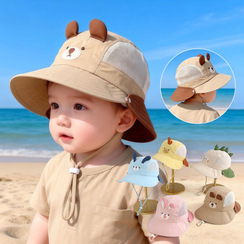 Mùa Hè Nhẹ Cho Bé Mũ Chống Nắng Rộng Vành Lưới Thoáng Khí Mũ Xô Cho Trẻ Em Bé Trai Bé Gái Ngoài Trời Chống Nắng Người Cá Mũ