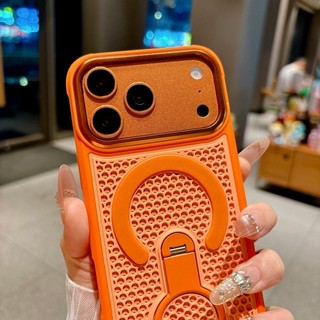 Bóng đá sáng tạo lưới tản nhiệt xoay khung điện thoại từ tính thích hợp cho iPhone 11 12 13 14 15 16 17 Pro Max bao gồm tất cả vỏ silicon chống rơi