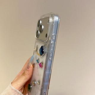 Vỏ điện thoại dính bột lấp lánh trong suốt màu kim cương nổi phù hợp cho iPhone 11 12 13 14 15 16 17 Pro Max bao gồm tất cả vỏ silicon chống rơi